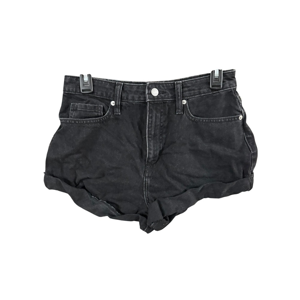 Wild Fable Womens Black Denim High Rise Rolled Hem Jean‎ Shorts Size 8 29R